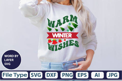 Warm Winter Wishes SVG Cut File SVG DesignPlante 503 