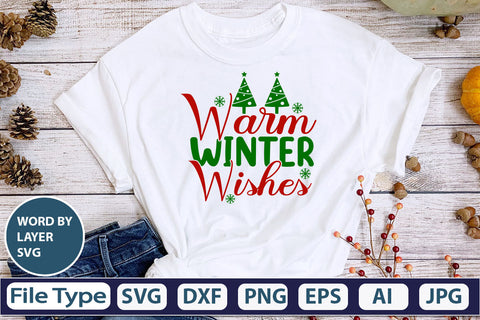 Warm Winter Wishes SVG Cut File SVG DesignPlante 503 