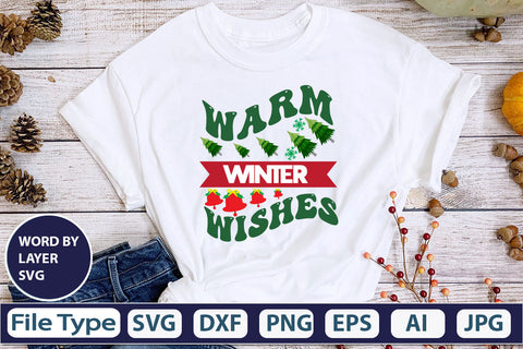 Warm Winter Wishes SVG Cut File SVG DesignPlante 503 