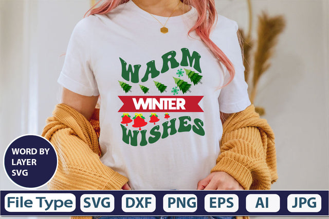 Warm Winter Wishes SVG Cut File SVG DesignPlante 503 