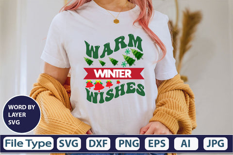 Warm Winter Wishes SVG Cut File SVG DesignPlante 503 