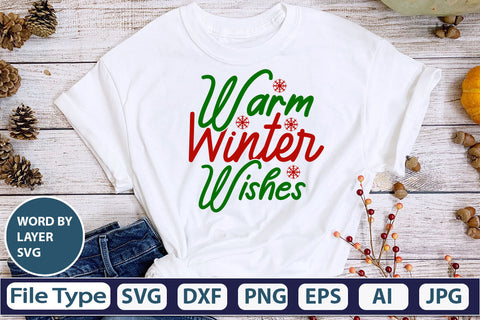 Warm Winter Wishes SVG Cut File SVG DesignPlante 503 