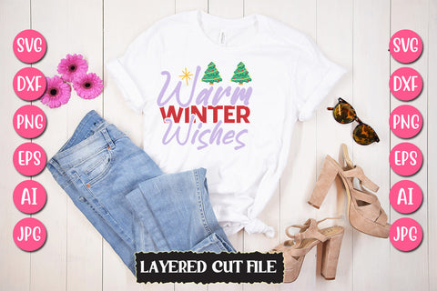 Warm Winter Wishes SVG Cut File SVG Newmockups 