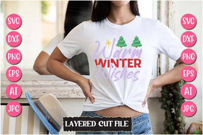 Warm Winter Wishes SVG Cut File SVG Newmockups 