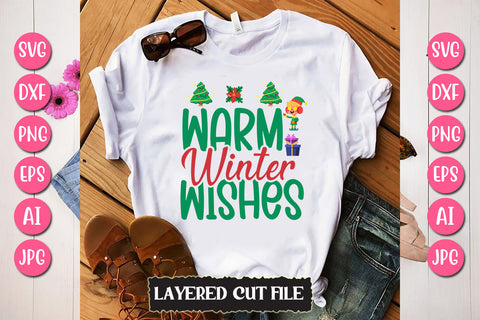 Warm Winter Wishes SVG Cut File SVG Newmockups 