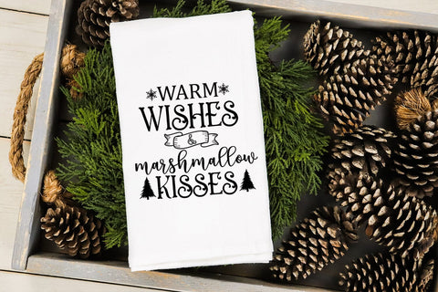 Warm Wishes I Christmas Kitchen Towel SVG I Tea Towels SVG SVG Happy Printables Club 
