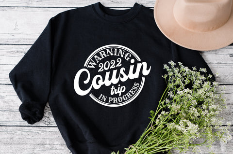 Warning Cousin Trip In Progress svg, Family trip svg, Family vacation svg, cruise svg, travel svg, Printable svg, Cricut & Silhouette files SVG Fauz 