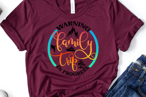 Warning Family Trip in Progress Sublimation Design Sublimation Happy Printables Club 