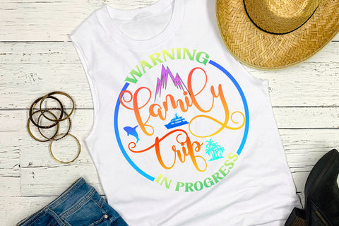 Warning Family Trip in Progress Sublimation Design Sublimation Happy Printables Club 