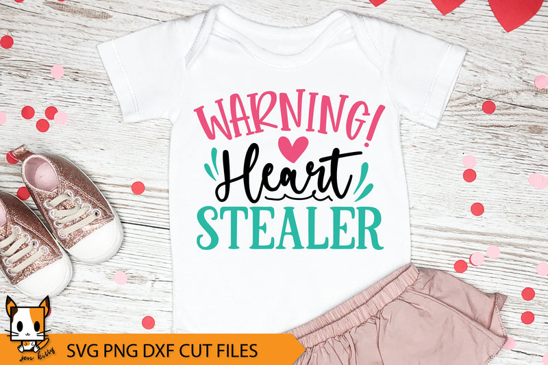 Warning! Heart Stealer | Funny Girl Valentine SVG SVG Zen Kitty 