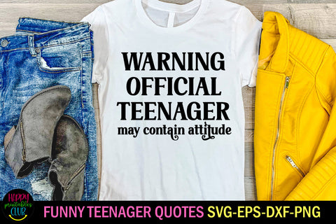 Warning Official Teenager I Funny Teenager SVG SVG Happy Printables Club 