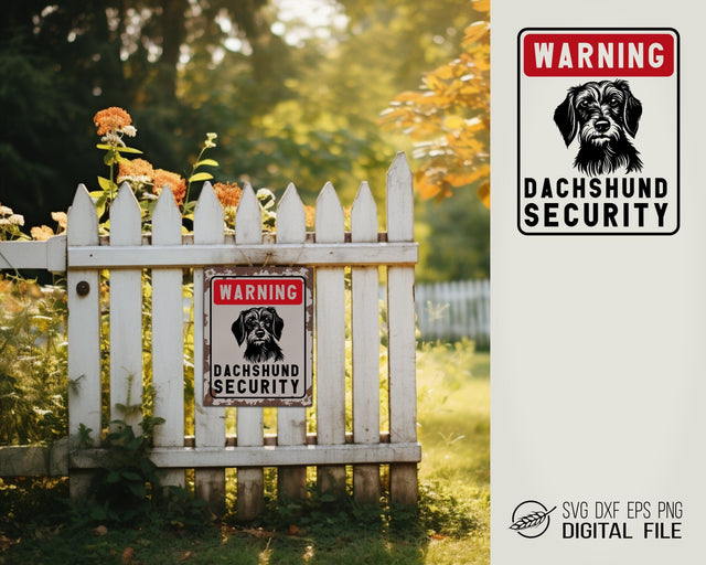 Warning sign Dachshund wirehaired SVG file SVG Boertiek 