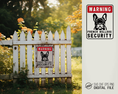Warning sign French Bulldog SVG file SVG Boertiek 