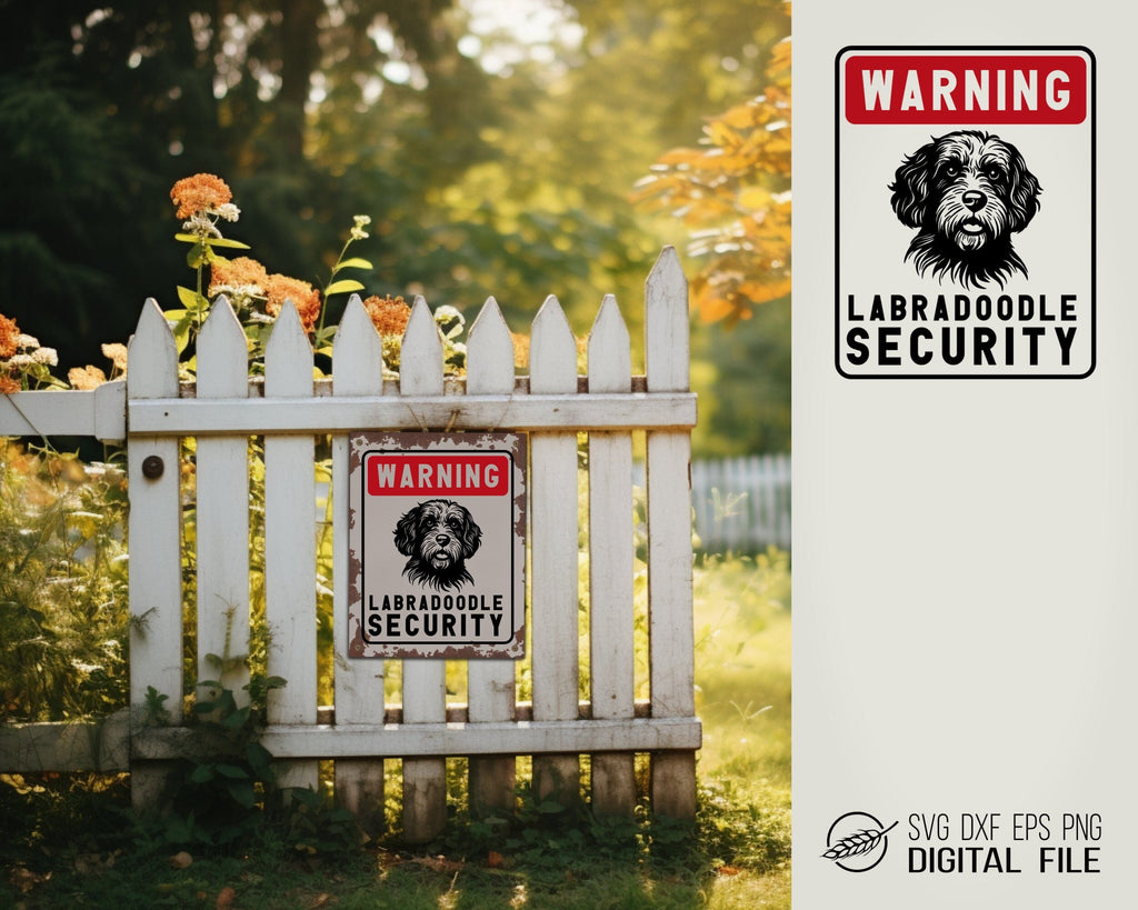 Warning sign Labradoodle SVG file - So Fontsy