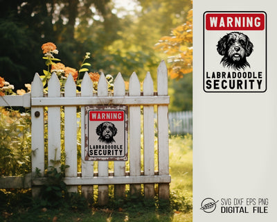 Warning sign Labradoodle SVG file SVG Boertiek 