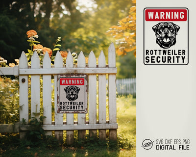 Warning sign Rottweiler SVG file SVG Boertiek 