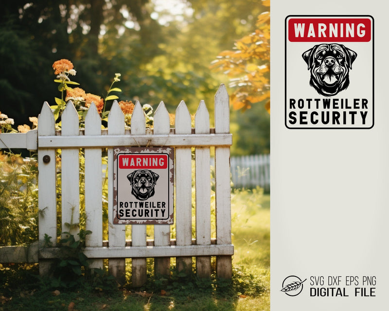 Warning Rotti Template Warning sign Rottweiler SVG file - So Fontsy