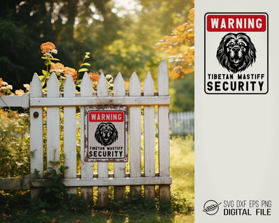Warning sign Tibetan Mastiff SVG file SVG Boertiek 
