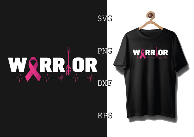 Warrior Svg, Breast Cancer Awareness Svg, Png, Eps, Dxf Files SVG DesignTShirt 