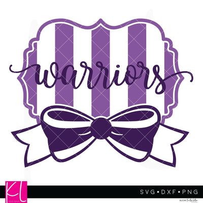 Warriors and Bow Wide Stripe Frame SVG Kelly Lollar Designs 