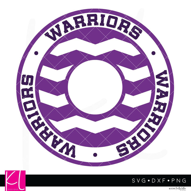 Warriors Chevron Monogram Frame SVG Kelly Lollar Designs 