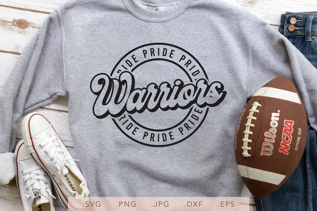 Warriors Pride Round Vintage SVG DXF JPG PNG EPS | School Team Spirit | Team Shirt Sublimation SVG Nanda Bayu 