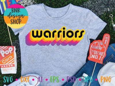 Warriors SVG File, Retro Sports SVG, SVG Cut File for Cricut Cutting Machines and Vinyl Crafting SVG BNRDesignShop 
