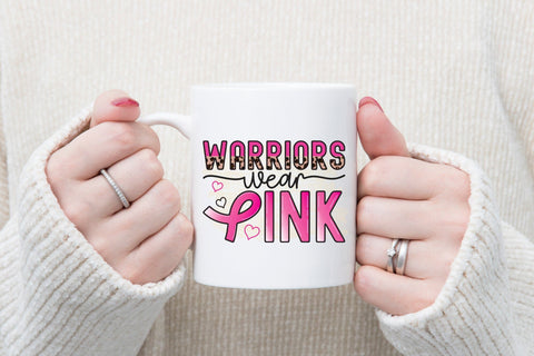 Warriors Wear Pink | Breast Cancer Awareness PNG Sublimation CraftLabSVG 