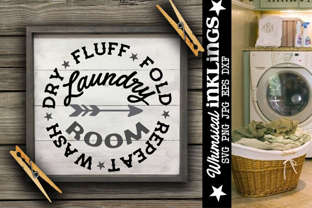 Wash Dry Fluff-Laundry Room SVG SVG Whimsical Inklings 