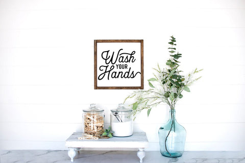 Wash Your Hands Bathroom Sign SVG SVG Pickled Thistle Creative 