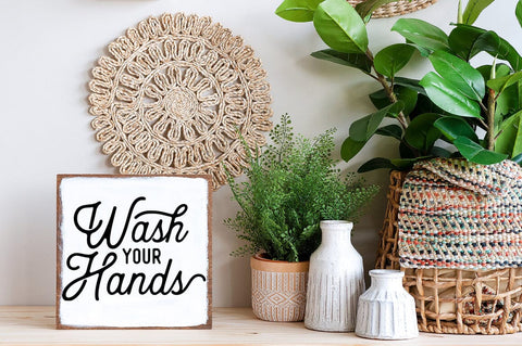 Wash Your Hands Bathroom Sign SVG SVG Pickled Thistle Creative 