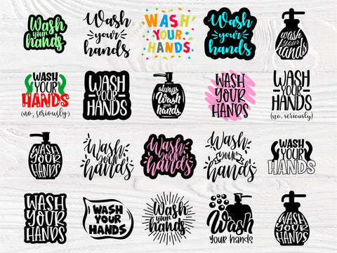 Wash Your Hands SVG Bundle, Bathroom Svg Quotes SVG TonisArtStudio 