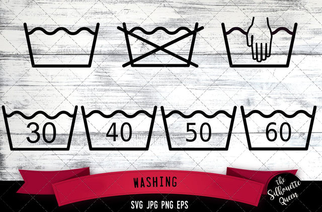 Washing Icon SVG -Vector Symbol Commercial & Personal Use- Cricut,Silhouette,Cameo,Vinyl Cut SVG Loveleen Kaur 