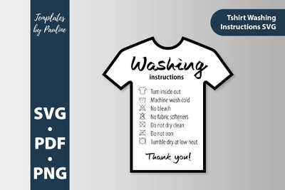 Washing shirt care instruction cards SVG sticker SVG Templates by Pauline 