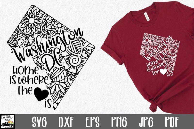 Washington DC Mandala SVG File - Home is Where the Heart Is SVG Old Market 