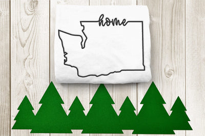 Washington Home State Outline Embroidery Embroidery/Applique DESIGNS Designed by Geeks 