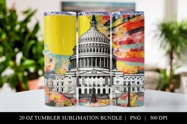 Washington Pop Art 20 oz Skinny Tumbler Sublimation Sublimation BijouBay 