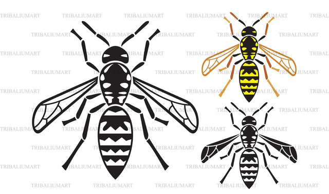 Wasp insect SVG TribaliumArtSF 