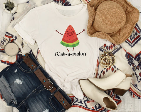 Wat-a-melon SVG, Funny Watermelon SVG, Funny Summer SVG, Watermelon SVG For Kids SVG HappyDesignStudio 