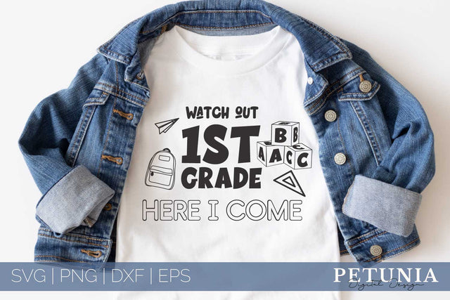 Watch Out 1st Grade SVG | Back To School SVG Cut File SVG Petunia Digital Design 