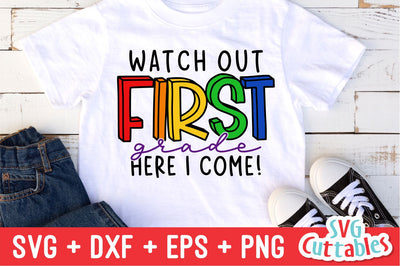 Watch Out First Grade svg - 1st Grade Cut File - Back To School svg - dxf - eps - png - Cut File - Silhouette - Cricut - Digital Download SVG Svg Cuttables 