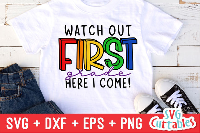 Watch Out First Grade svg - 1st Grade Cut File - Back To School svg - dxf - eps - png - Cut File - Silhouette - Cricut - Digital Download SVG Svg Cuttables 