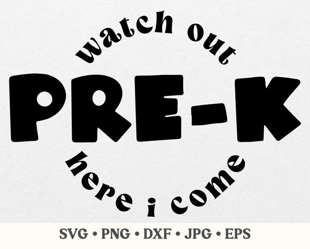Watch out pre-k here i come svg, Watch out pre-k here i come png, Pre-k svg, Kids pre k svg, Back to school svg, First day of pre k svg SVG MAKStudion 