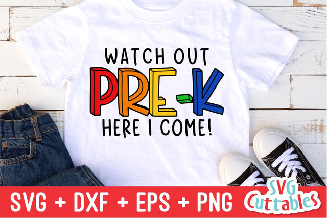 Watch Out Pre-K svg - Pre-K Cut File - Back To School svg - dxf - eps - png - Cut File - Silhouette - Cricut - Digital File SVG Svg Cuttables 