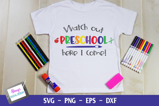 Watch Out Preschool Here I Come | Preschool SVG SVG Stacy's Digital Designs 