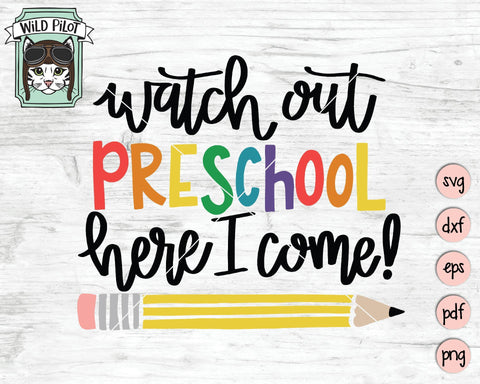 Watch Out Preschool SVG Cut File SVG Wild Pilot 