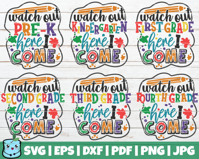 Watch Out School Here I Come SVG Bundle SVG MintyMarshmallows 