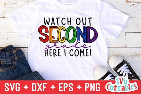 Watch Out Second Grade svg - 2nd Grade Cut File - Back To School svg - dxf - eps - png - Cut File - Silhouette - Cricut - Digital Download SVG Svg Cuttables 