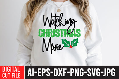 Watching Christmas Movie SVG Cut File SVG BlackCatsMedia 