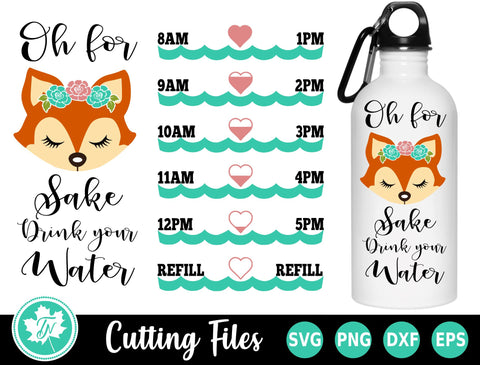 Water Bottle SVG | Oh for Fox Sake SVG SVG TrueNorthImagesCA 